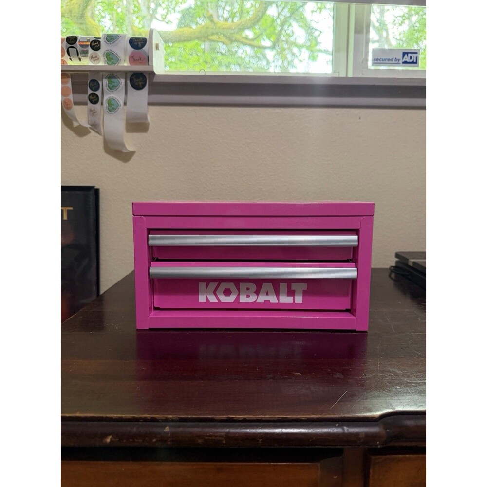 Kobalt Mini Toolbox Hot Pink Color 2 Drawers Crafts Or Garage Tools Storage Box